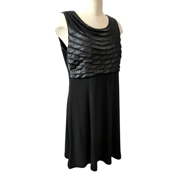 Satin Chic Bouncy Black Cocktail Dress Sz Medium (10/12) by Coldwater Creek Wome - Picture 2 of 10